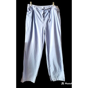 J. Jill Periwinkle Purple Blue 100% Cotton High Waist Belted Pants Sz 14 TALL
